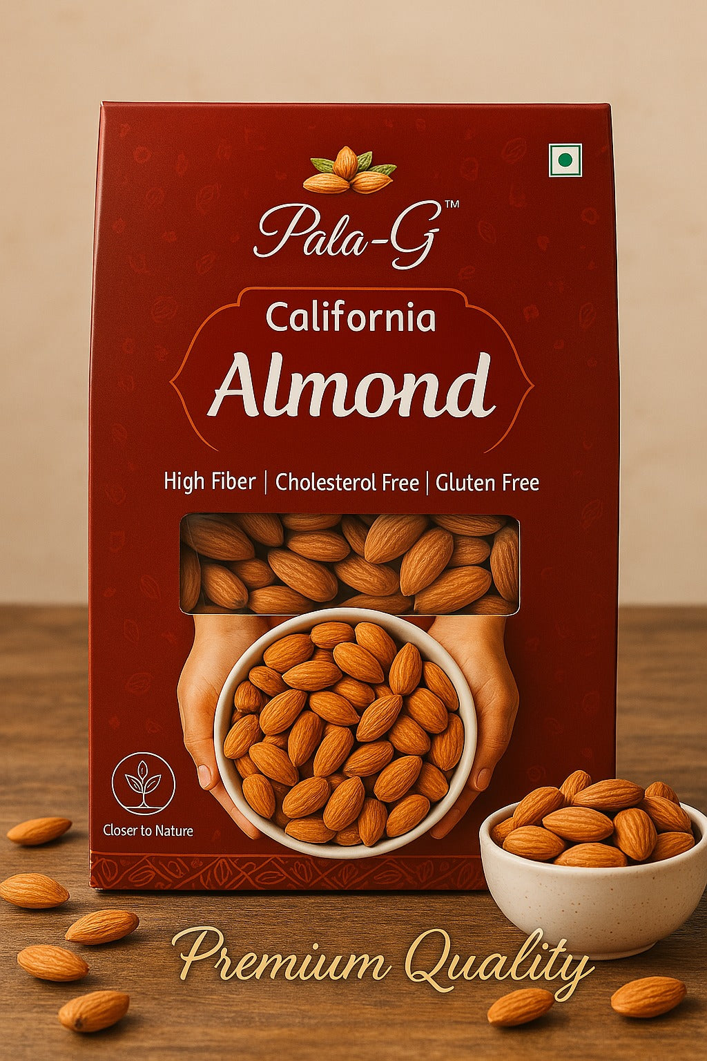 Premium Almonds (Badam) 200g 🥜 | Fresh, Crunchy & Natural | Healthy Snack for Daily Use & Gifting 🎁(Pack of 2 x 200g)
