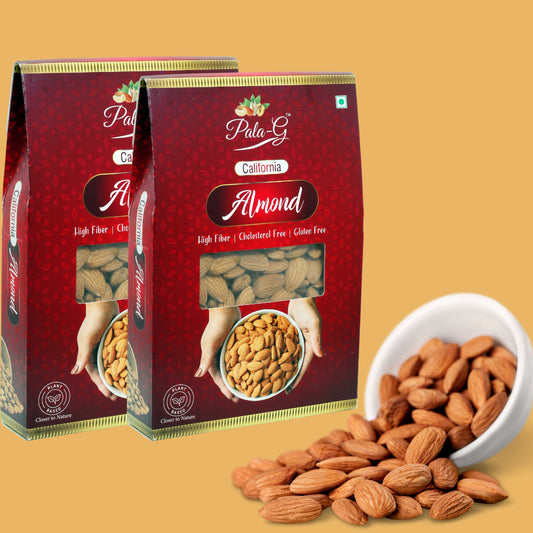 Premium Almonds (Badam) 200g 🥜 | Fresh, Crunchy & Natural | Healthy Snack for Daily Use & Gifting 🎁(Pack of 2 x 200g)