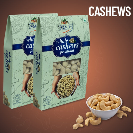 Premium Whole Cashew Nuts (Kaju) 200g 🥜 | Fresh, Crunchy & Handpicked | Healthy Snack (Pack of 2x200g))