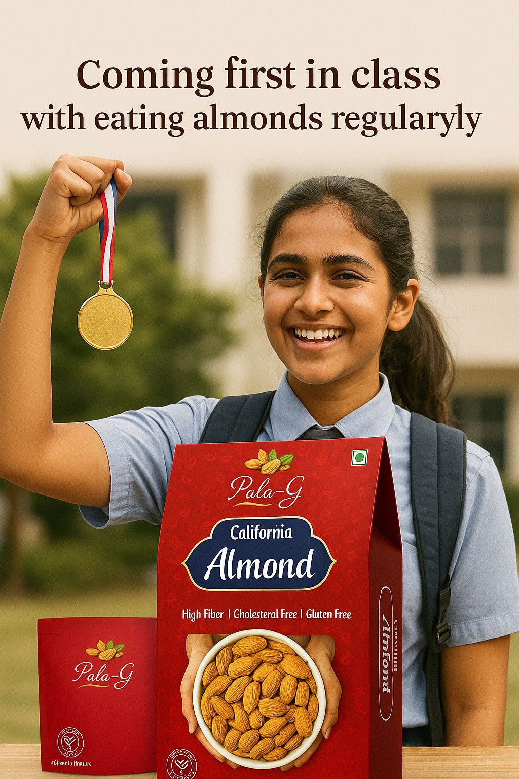 Premium Almonds (Badam) 200g 🥜 | Fresh, Crunchy & Natural | Healthy Snack for Daily Use & Gifting 🎁(Pack of 1)