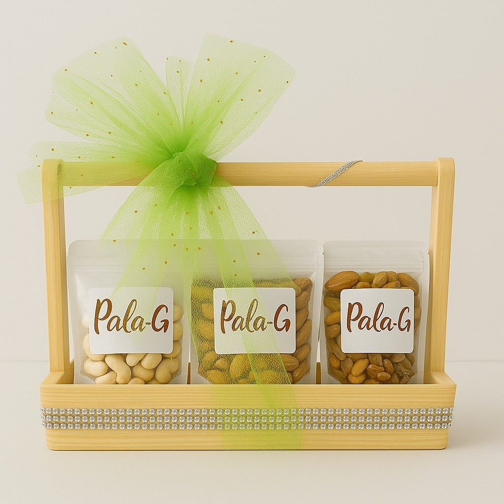 Dry Fruit Pouch Hamper – 3 Packs (Badam, Kaju, Kishmish) – 180-190g each