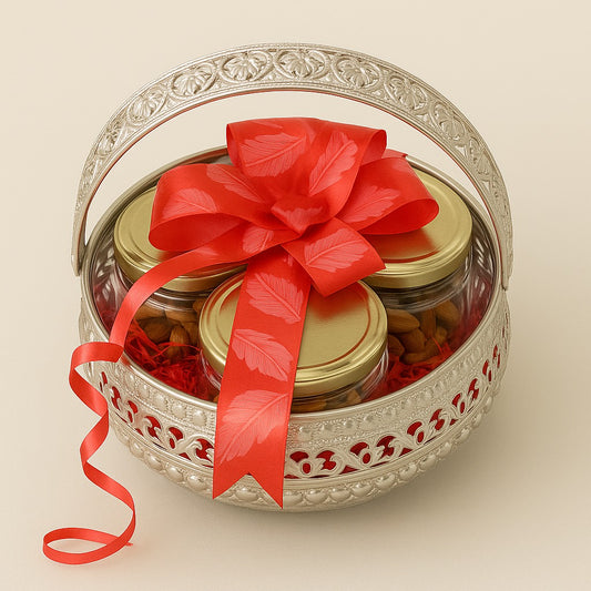 Premium Dry Fruits Gift Basket – Kaju, Badam, Kismish (100g each)