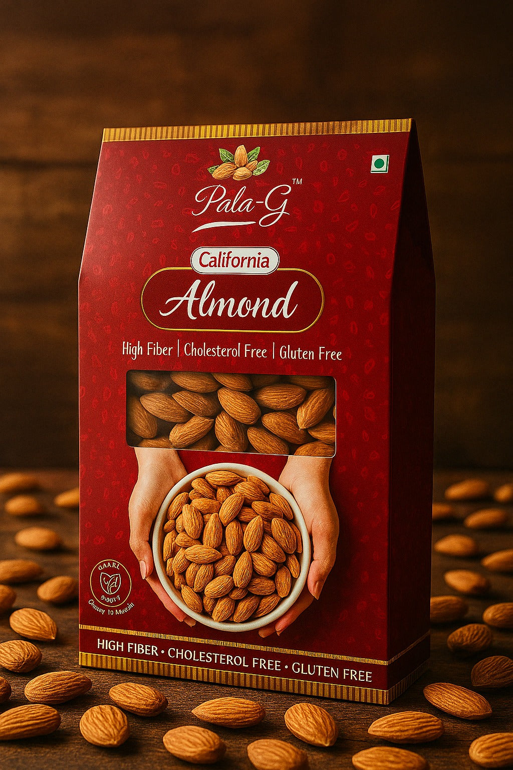 Premium Almonds (Badam) 200g 🥜 | Fresh, Crunchy & Natural | Healthy Snack for Daily Use & Gifting 🎁(Pack of 1)